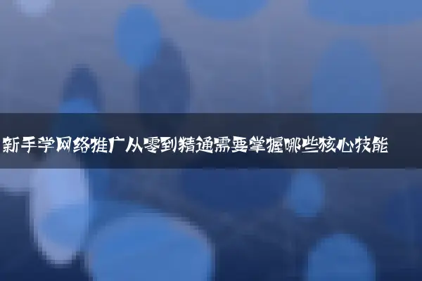 新手学网络推广从零到精通需要掌握哪些核心技能